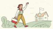 Привітання польською мовою - дівчина йде додому і вітається зі знайомими