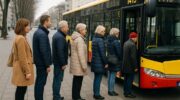 Справжній польський етикет - поляки стоять в черзі до автобуса