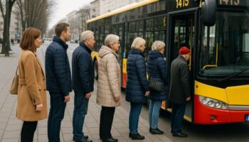 Справжній польський етикет - поляки стоять в черзі до автобуса