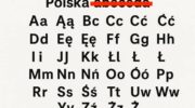 Польська Абетка, польський алфавіт на білому зображенні