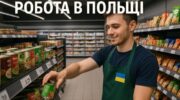 Робота в Польщі - хлопець з України розставляє товар