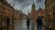Дощова вулиця у центрі Варшаві — приклад нестабільного клімату