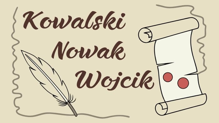 Типові польські прізвища - Kowalski, Nowak, Wojcik