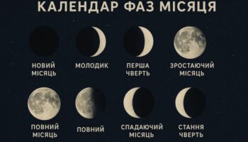 Календар фаз місяця - Нова луна, Повна, Растуща