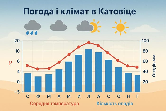 Погода і клімат в Катовіце