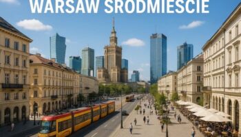 Śródmieście Варшави - центральний район міста, на фото трамваї ідуть в сторону Палацу Культури і Науки та головного Кола в центрі міста