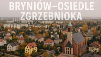 Найкращий спальний район в Катовіце Бринув Гжебіньока костел приватні будинки і висотні дома