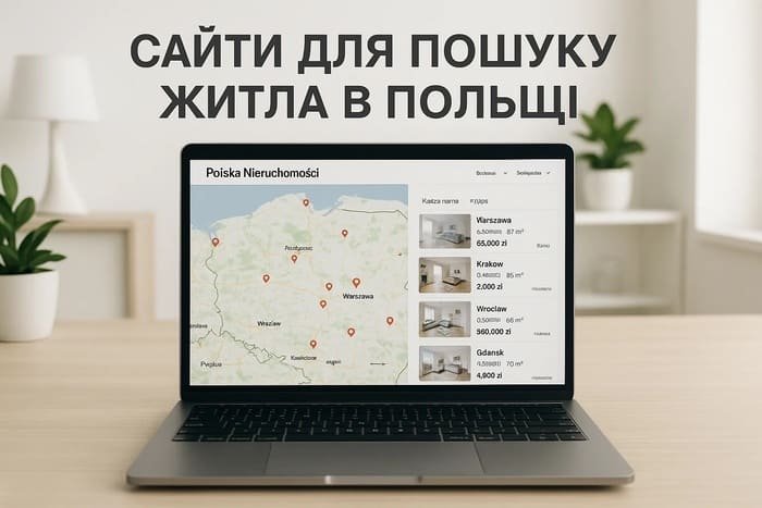 Сайти для пошуку нерухомості в Польщі — приклад оголошень квартир та будинків на карті Польщі