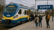 Потяг SKM на вокзалі в Сопоті