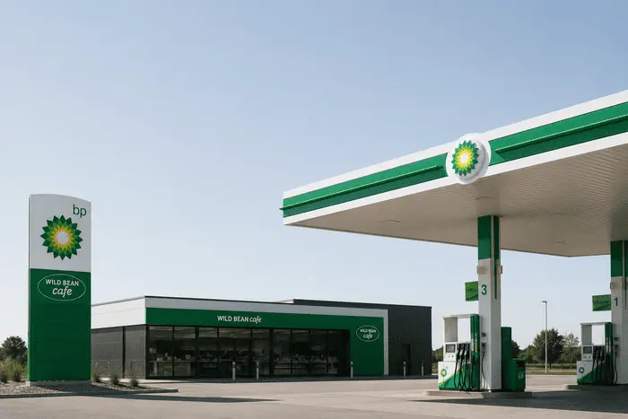 Заправка BP (British Petroleum) у Польщі з магазином Wild Bean Cafe