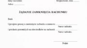 Зразок заяви польською мовою для закриття банківського рахунку у Польщі з-за кордону